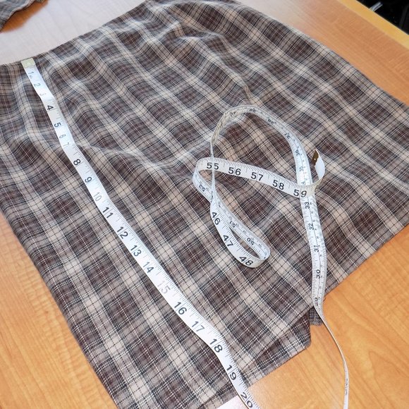 Two Piece Womens Brown Plaid Suite - Picture 2 of 7